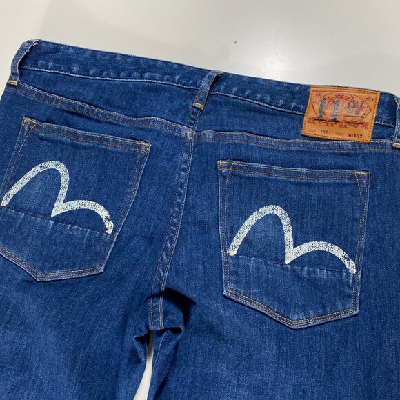 Evisu Slim Fit Seagull Pocket 11oz Blue Jeans mens size 32x31.5 - Picture 9 of 11
